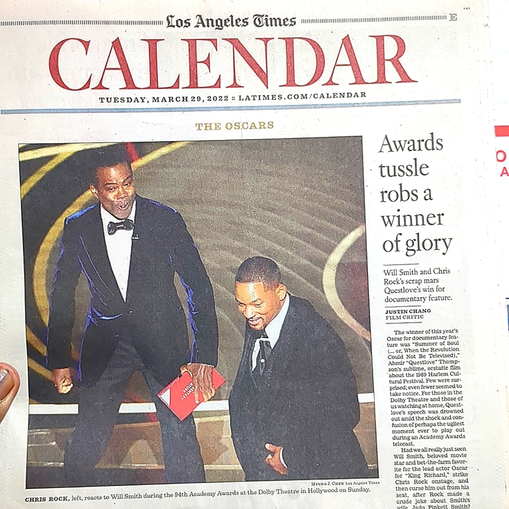 Shameful Moment At Oscars Will Smith Slaps Chris Rock 2022 For Wall Framing